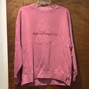 NWT Walt Disney World Embossed Mickey Pullover Sweater Mauve/Muted Pink Size S